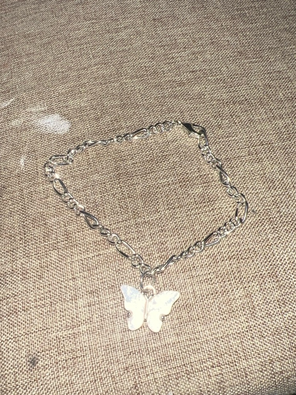 Silver Butterfly Charm Chain Bracelet for Women
